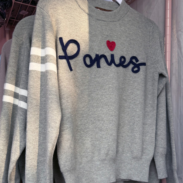 Ponies Gray Sweatshirt for kids and adults.