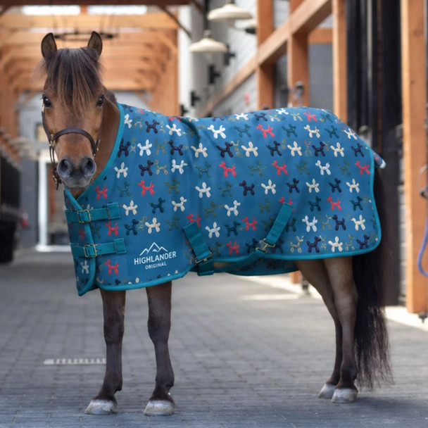 Shires Miniature Highlander, 600D, Turnout Blanket, 200g, Balloon Dogs.