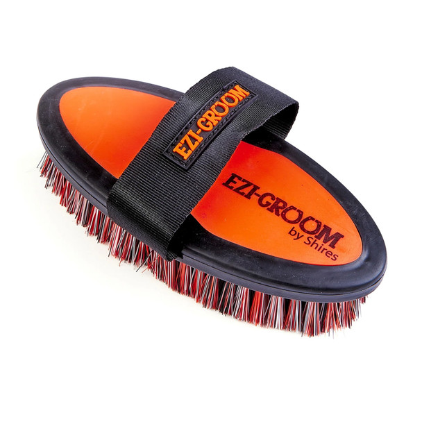 Shires EZI-GROOM Grip Body Brush, Orange