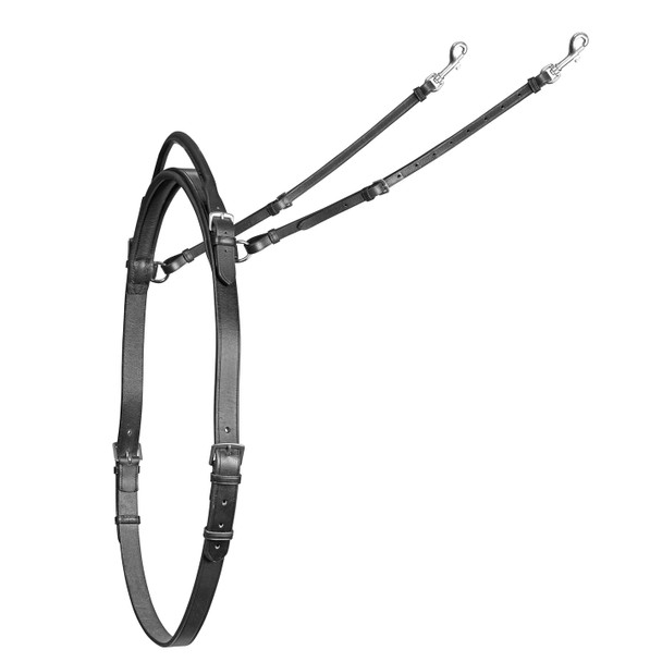 Shires Velociti GARA Leather Neck Strap with Handle, Black.