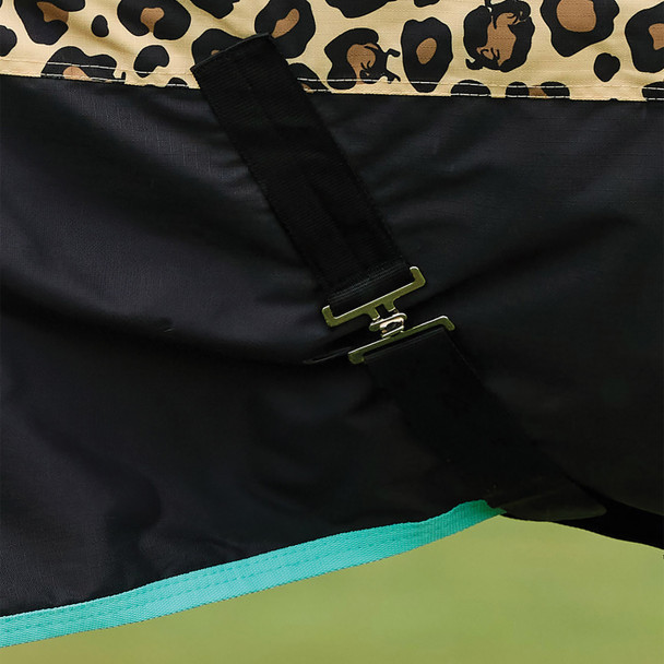 Saxon Defiant 600D Medium Turnout, Leopard Print.
