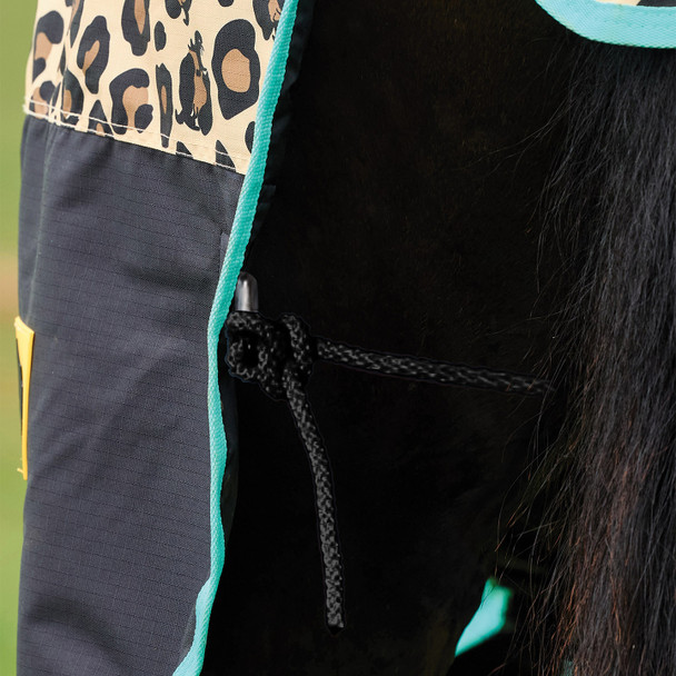 Saxon Defiant 600D Medium Turnout, Leopard Print.