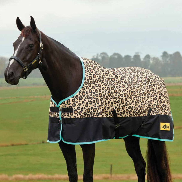 Saxon Defiant 600D Medium Turnout, Leopard Print.
