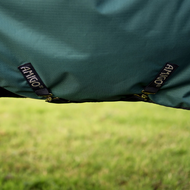 Amigo Ripstop 900D Pony Turnout Blanket, 100g, Dynasty Green/Navy & Silver, 45" - 69".