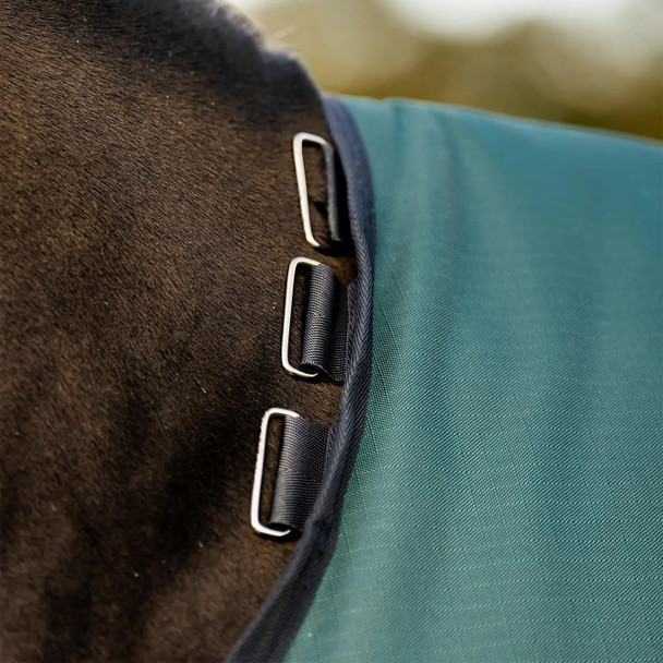 Amigo Ripstop 900D Pony Turnout Blanket, 100g, Dynasty Green/Navy & Silver, 45" - 69".