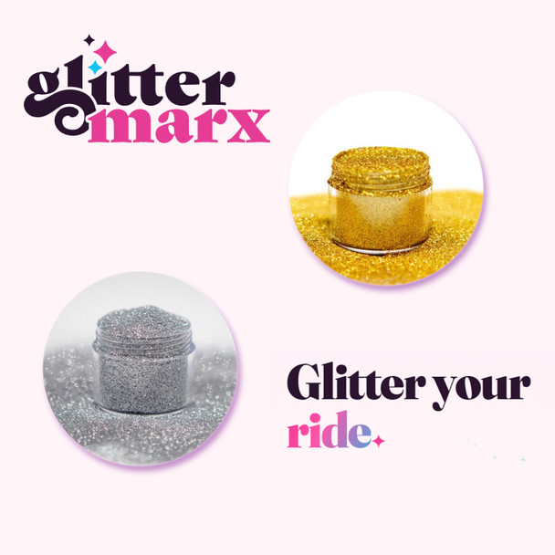 Gold Bullion +Silver Steel Glittermarx Glitterkix Hoof Glitter Kit.
