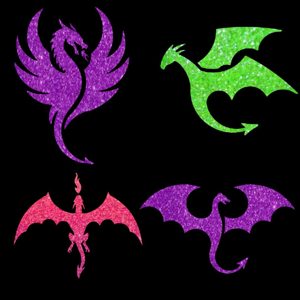  Glittermarx MiniMarx Stencil Kits Dragons Set.