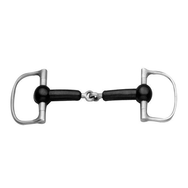 Korsteel Soft Rubber Mouth Jointed Dee Ring Snaffle Bit.