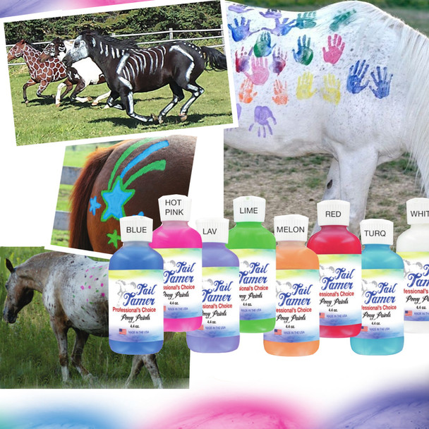 Tail Tamer Pony Paints for safely painting horses and ponies.