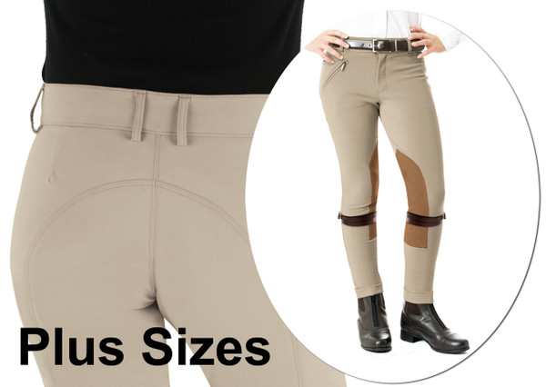 Ovation Euro Seat, Front Zip Jodhpurs, Plus Sizes