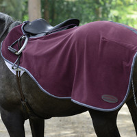 Weatherbeeta Anti-Static Fleece Quarter Sheet, Maroon/Grey/White, Pony & Cob