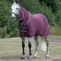 Weatherbeeta Fleece Combo Cooler, Burgundy/Grey/White, 60" - 69"