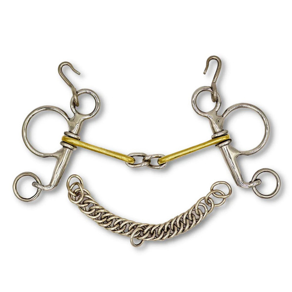 Korsteel Stainless Steel Jointed Pelham Horse Bit - Combines Snaffle & Curb Action
