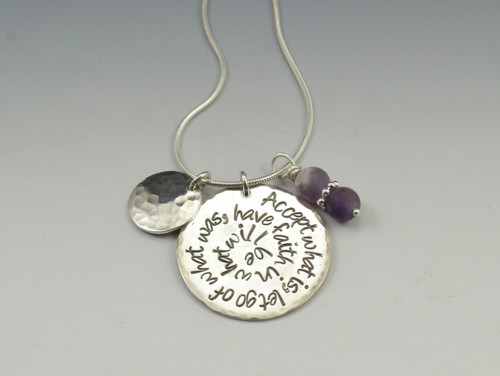 'Accept what is...' Hand-stamped Pendant