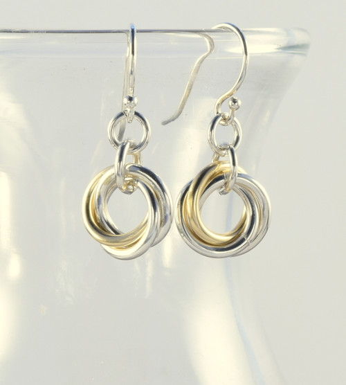 Sterling Silver/14k Yellow Goldfill Flower Earrings