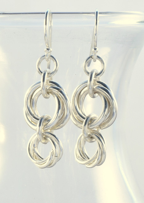 Sterling Silver Double Flower Earrings