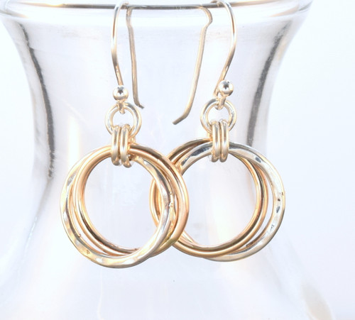 Sterling/14k Goldfill Double Link Earrings - Small