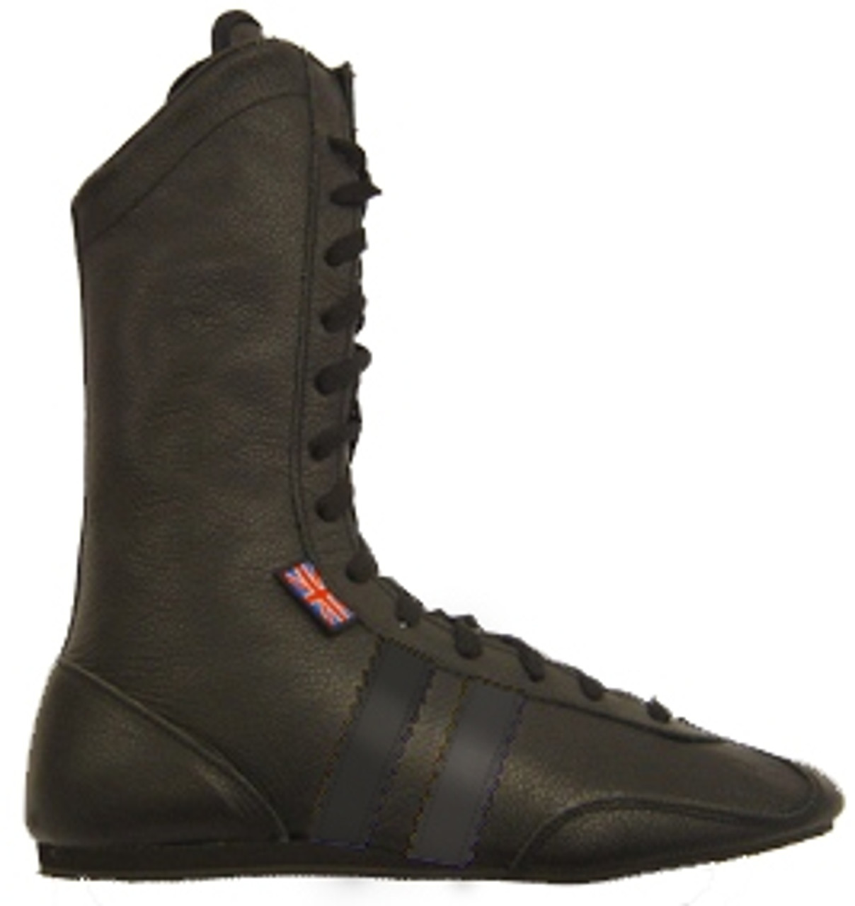 JUNIOR LEATHER HIGH BOXING BOOT BLACK | Boxfit UK