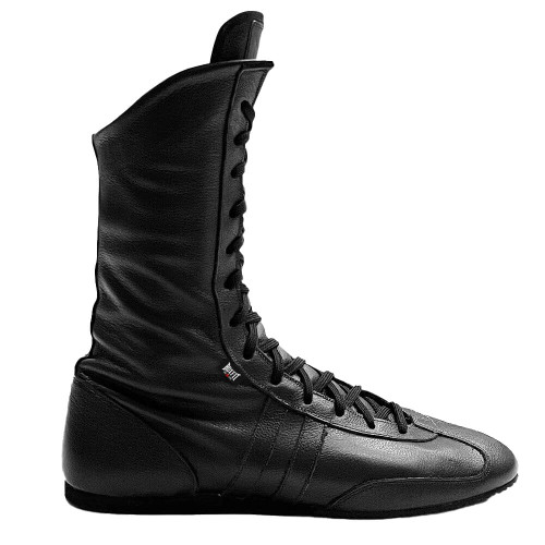 BOXFIT LEATHER HIGH BOXING BOOTS BLACK