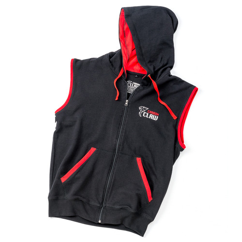 CARBON CLAW ZIP UP SLEEVELESS HOODIE