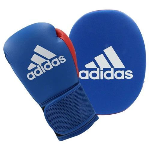 ADIDAS KIDS BOXING GLOVES AND FOCUS MITTS SET