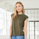 BXF WOMENS FLOWY TEE WITH ROLLED CUFF