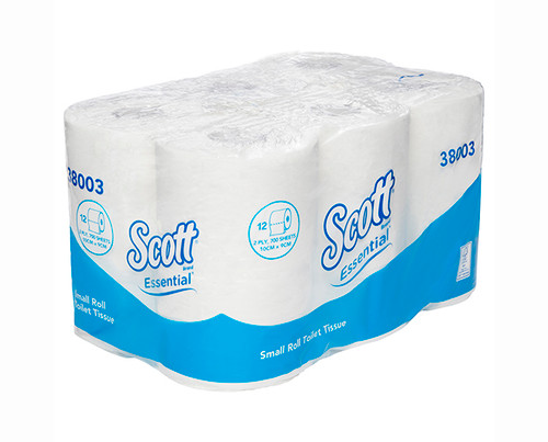 SCOTT® ESSENTIAL® 2-ply Toilet Paper Roll White 12/Ctn