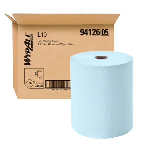 WYPALL® L10 Roll Control C/feed Wiper Blue 300m/Roll 4/Ctn