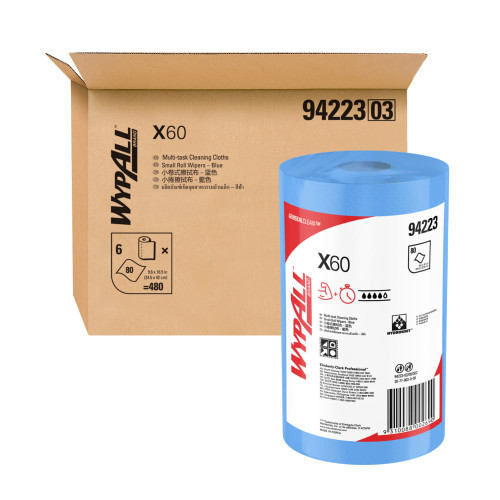 Wypall Wipes - X60 4223 Blue 245x420mm - 6/Ctn