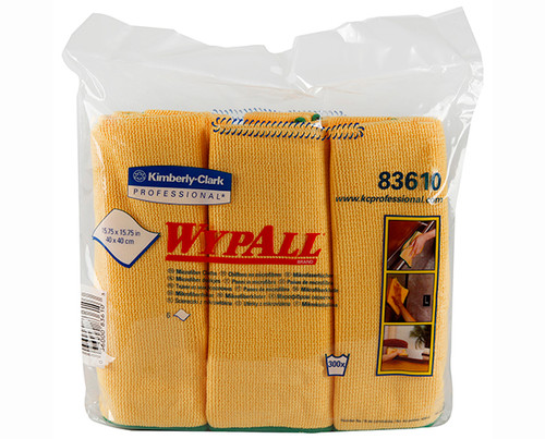 WYPALL® Microfibre Cloths Yellow 6/Pk 4/Ctn