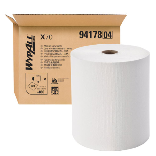 WYPALL® X70 C/feed Wiper White 220/Roll 4/Ctn