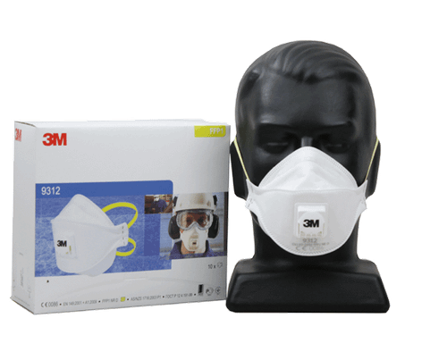 3M 9312A+ P1 Respirator + Valve 10/Box 12Box/Ctn