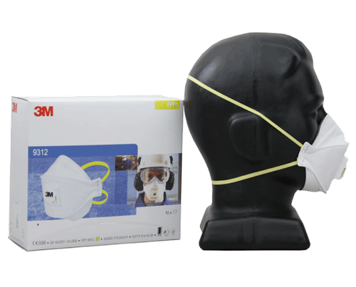 3M 9312A+ P1 Respirator + Valve 10/Box 12Box/Ctn