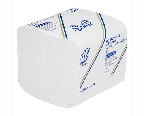 SCOTT® Soft Interleaved Toilet Tissue White 500/Pk 36/Ctn