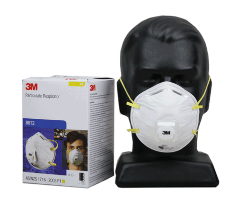 3M 8812 P1 Respirator + Valve 10/Box 24Box/Ctn