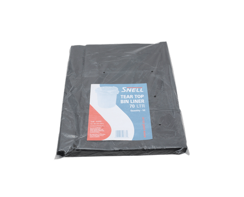 Snell Rubbish Bag - Black - 400x220x900mm 50/pk - 500/Ctn