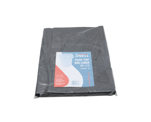 Snell Rubbish Bag - Black - 400x220x900mm 50/pk - 500/Ctn