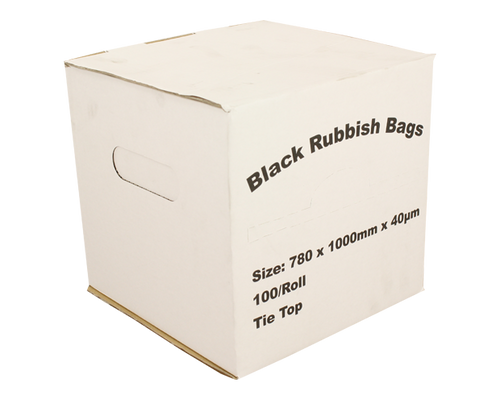 Rubbish Bag On Roll Black 780mmx1000mm 40mu 100/Box 3/Ctn