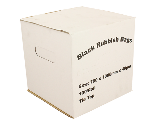 Rubbish Bag On Roll Black 780mmx1000mm 40mu 100/Box 3/Ctn