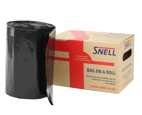 Snell Rubbish Bag-on-a-Roll - Black - 720mmx950mm - 50/Box