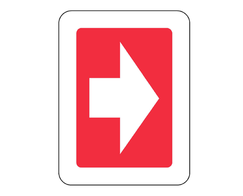 Sign PVC - Exit - Arrow Across - 150x200mm