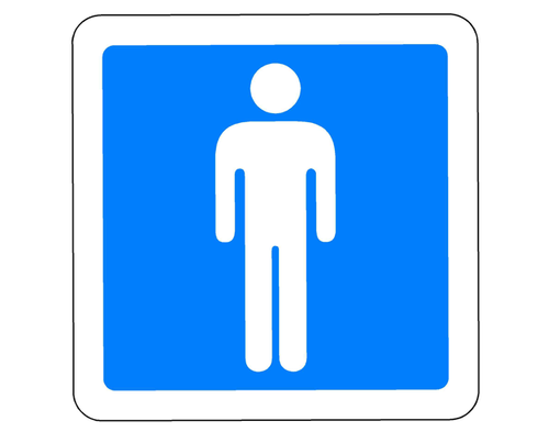 Sign PVC - Men's Toilet - 200x200mm