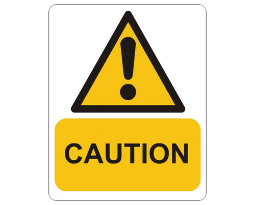 Sign PVC - Caution - 240x300mm