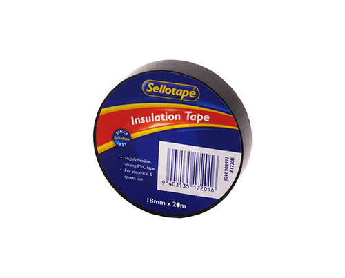 Sellotape 1720 Insul Tape Black 18mmx20m 200/Ctn