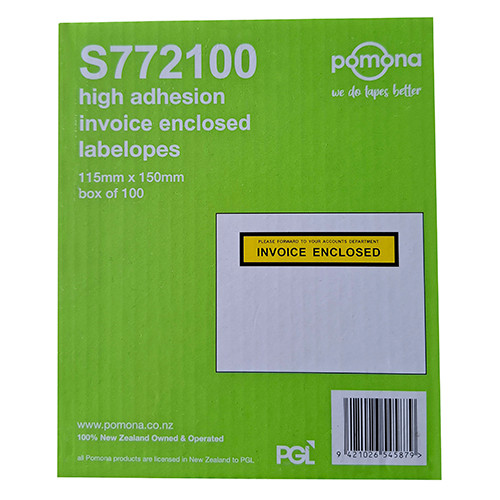 Labelopes Invoice Enclosed S772 115x150mm 1000/box, 4 Boxes/