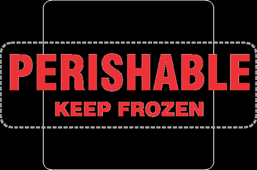 Label Perishable Goods Keep Frozen 2 Red/White 49x148mm