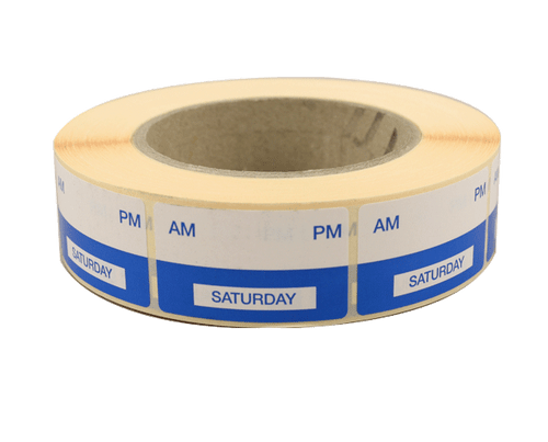 Label Removable Day Saturday- Blue - 1000/Roll