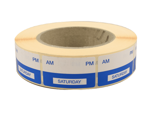 Label Removable Day Saturday- Blue - 1000/Roll