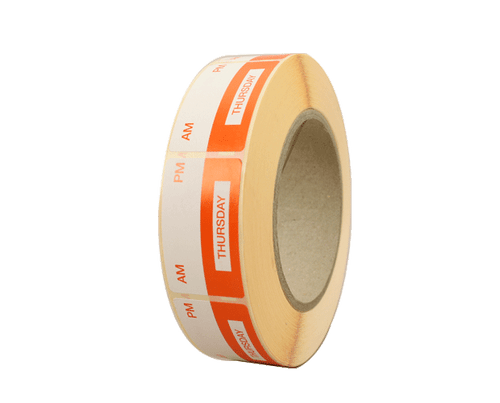 Label Removable Day Thursday - Orange - 1000/Roll
