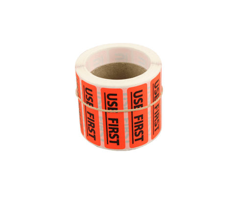 Label Use First Radiant Red 15x50mm 500/Roll